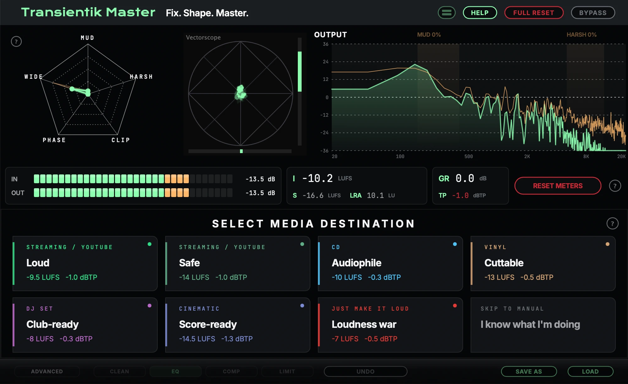 Transientik Master plugin interface